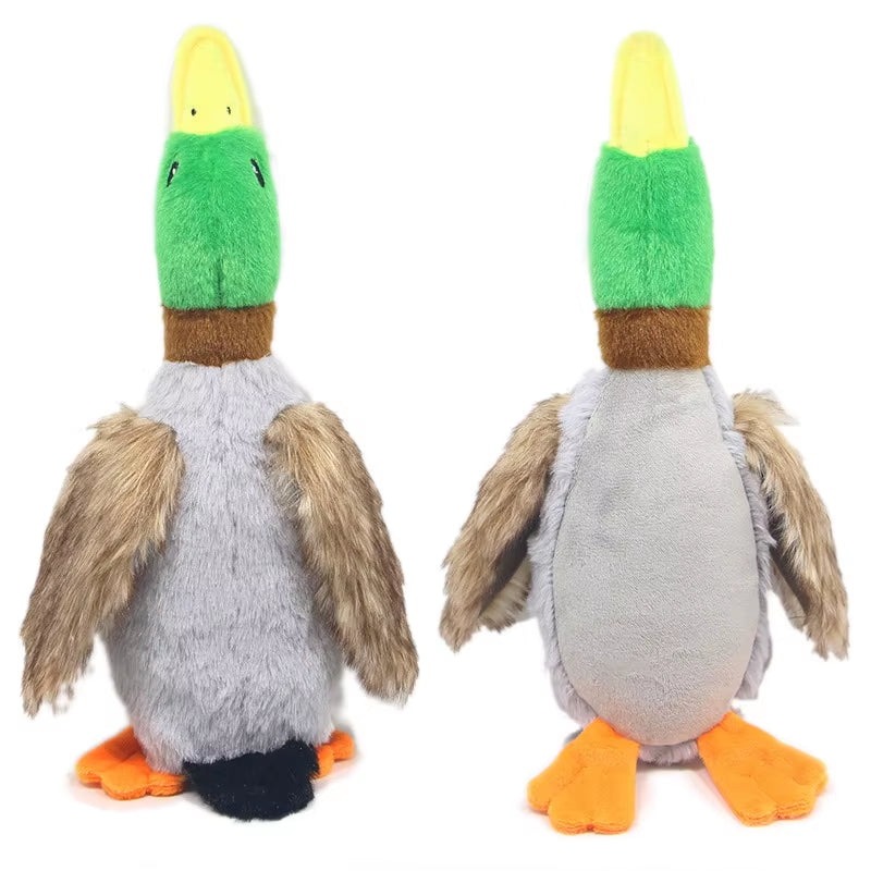 Plush Duck Squeaky Dog Toy with Chew Rope - Pet Dental Care Accessory