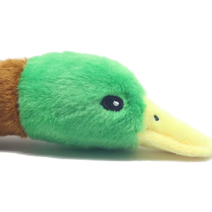 Plush Duck Squeaky Dog Toy with Chew Rope - Pet Dental Care Accessory