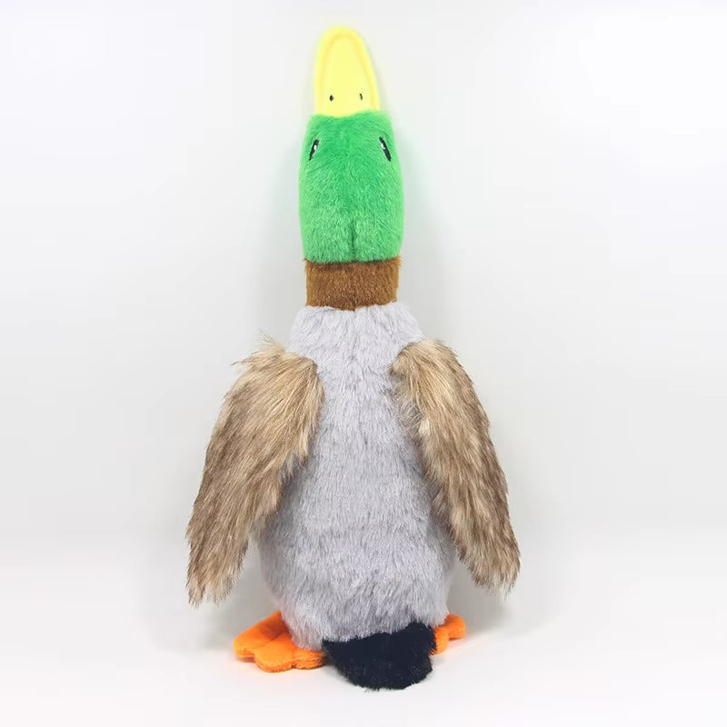 Plush Duck Squeaky Dog Toy with Chew Rope - Pet Dental Care Accessory