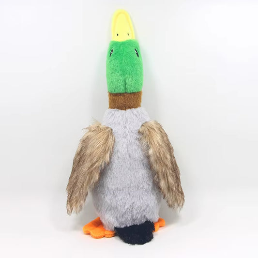 Plush Duck Squeaky Dog Toy with Chew Rope - Pet Dental Care Accessory