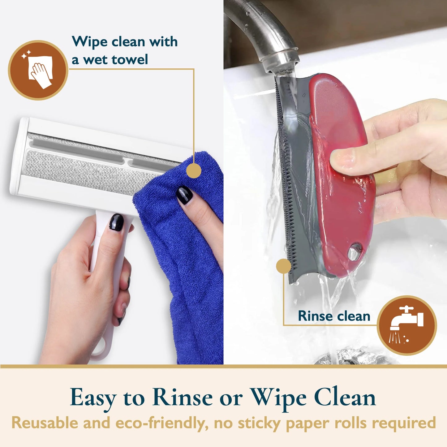 Pet Hair Removal Set - Reusable Lint Roller and Detailer for Efficient Pet Fur Removal from Furniture, Carpets, Clothing, and Bedding, Portable and User-Friendly Tool