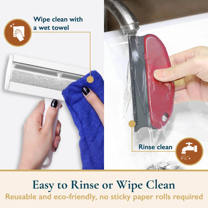 Pet Hair Removal Set - Reusable Lint Roller and Detailer for Efficient Pet Fur Removal from Furniture, Carpets, Clothing, and Bedding, Portable and User-Friendly Tool
