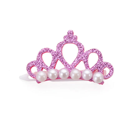 Faux Pearl Crown Hair Clips for Small Dogs and Cats - Elegant Hair Accessories for Pet Grooming and Decoration